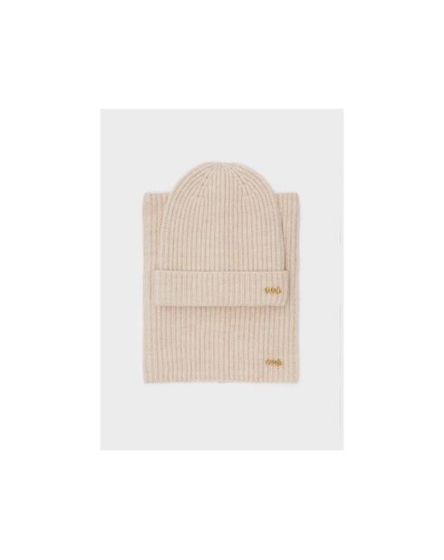 Set cappello e girocollo beige Claire