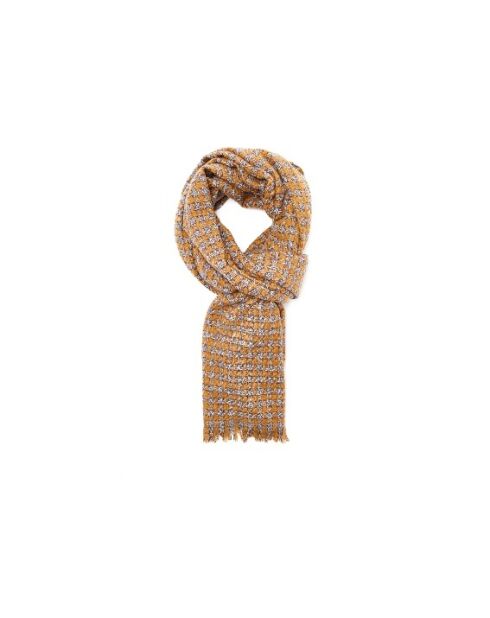 Sciarpa pied de poule Lolli senape/beige