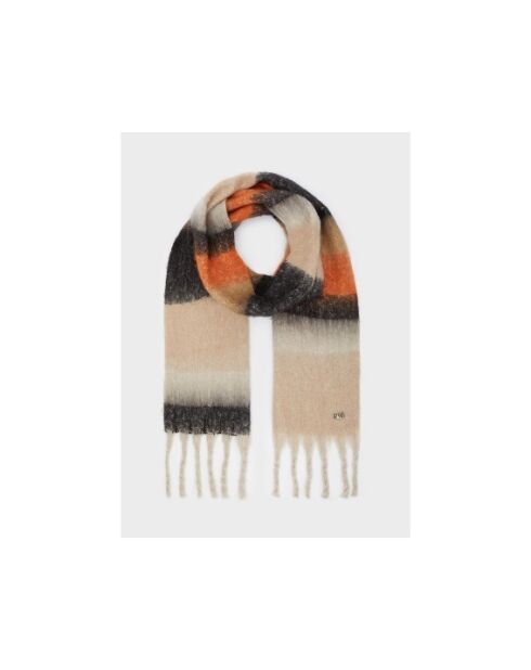 sciarpa a righe arancione/nere