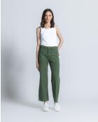 Tommy kaki rechte broek van katoenmix