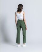 Tommy kaki rechte broek van katoenmix