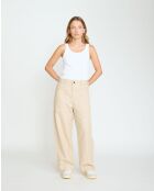 Pantalon jambes larges en coton mélangé Wendy camel soul