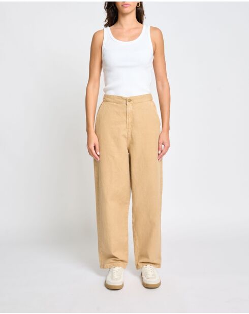 Pantalon détendu en coton mélangé Fallon ocre provence