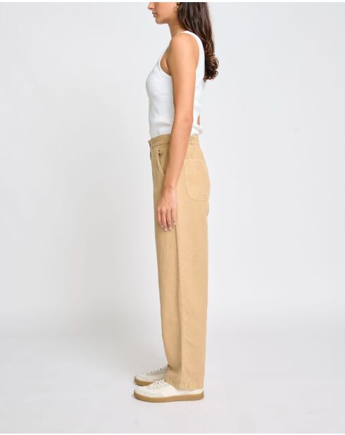 Pantalon détendu en coton mélangé Fallon ocre provence