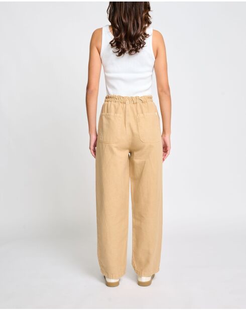 Pantalon détendu en coton mélangé Fallon ocre provence