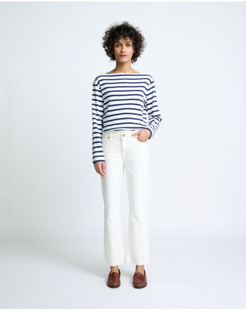 Jeans bootcut Jodie in misto cotone bianco sporco