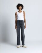 Jeans dritti Tommy neri in denim misto cotone