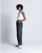 Jeans dritti Tommy neri in denim misto cotone