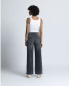 Jeans dritti Tommy neri in denim misto cotone