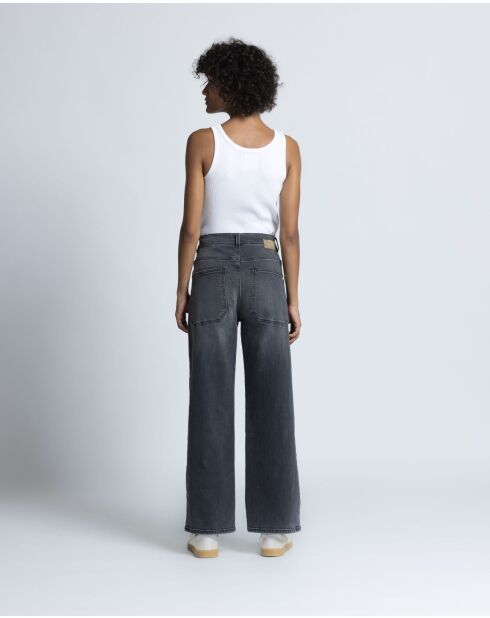 Jeans dritti Tommy neri in denim misto cotone