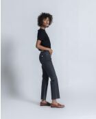 Jeans bootcut Jodie dk grey sporchi usati in misto cotone