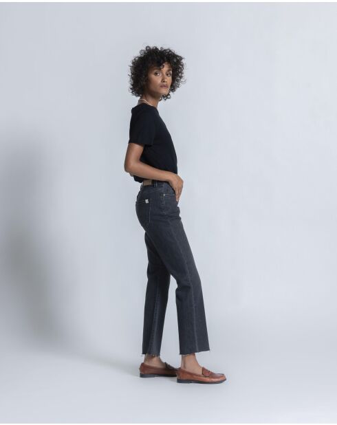 Jeans bootcut Jodie dk grey sporchi usati in misto cotone
