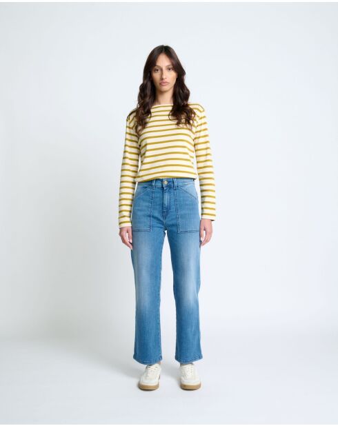 Jeans dritti Tommy blu in misto cotone