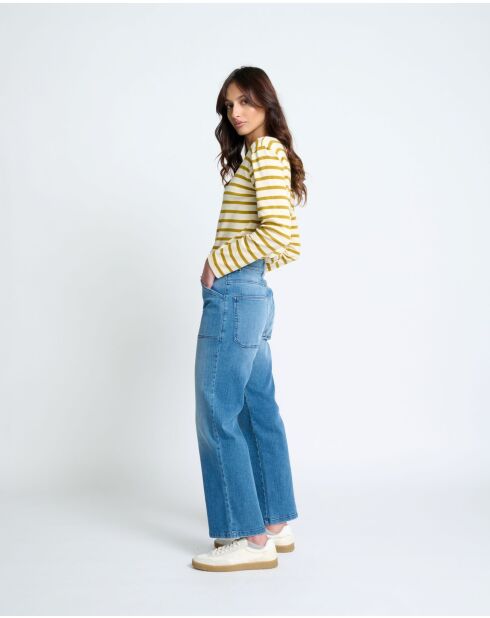 Jeans dritti Tommy blu in misto cotone