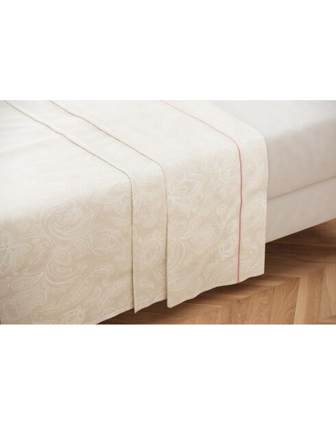 Neela laken van beige katoensatijn - 270 x 300 cm
