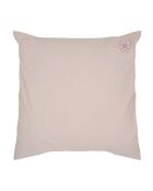 Taie oreiller en coton percale Brodée Noeud rose - 65x65 cm