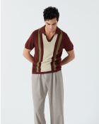 Gestreiftes Poloshirt Numana aus Terrakotta - TERRACOTTA