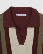 Gestreiftes Poloshirt Numana aus Terrakotta - TERRACOTTA