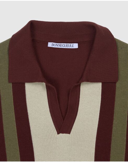 Gestreiftes Poloshirt Numana aus Terrakotta - TERRACOTTA