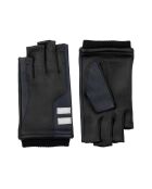 iTech Velo Lederhandschuhe mit Fleecefutter in Schwarz/Marineblau