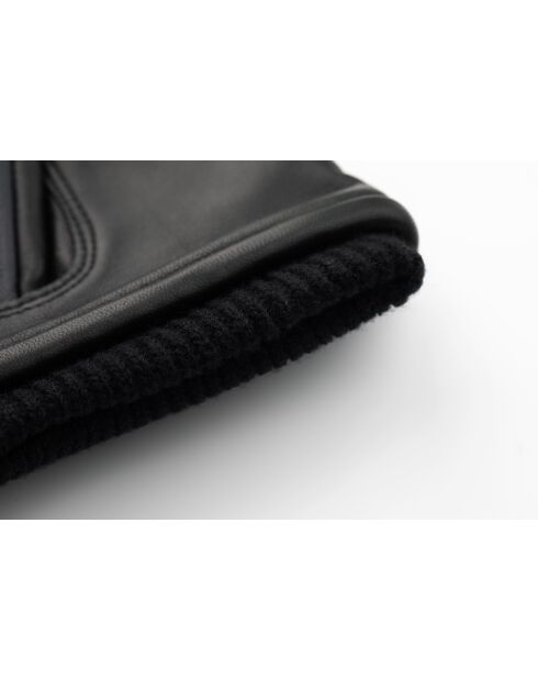 iTech Velo Lederhandschuhe mit Fleecefutter in Schwarz/Marineblau