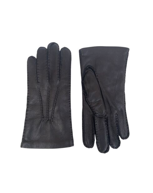 Felix schwarze Hirschhandschuhe mit Kaschmirfutter