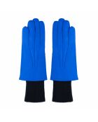 Guantes de piel Heritage Steeve McQueen forrados con cachemir azul neón