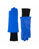 Guantes de piel Heritage Steeve McQueen forrados con cachemir azul neón