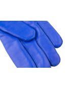 Guantes de piel Heritage Steeve McQueen forrados con cachemir azul neón