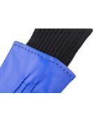 Guantes de piel Heritage Steeve McQueen forrados con cachemir azul neón
