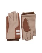 iTech Velo Lederhandschuhe mit Innenfutter aus sattelbraunem und taupefarbenem Fleece