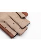 iTech Velo Lederhandschuhe mit Innenfutter aus sattelbraunem und taupefarbenem Fleece