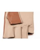 iTech Velo Lederhandschuhe mit Innenfutter aus sattelbraunem und taupefarbenem Fleece