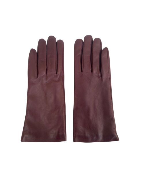 Victoire Lederhandschuhe mit Innenfutter aus Vino-Kaschmir
