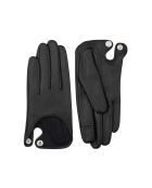 Guantes Bella de piel con forro de cupro negro