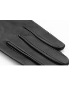 Guantes Bella de piel con forro de cupro negro