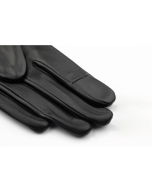 Guantes Bella de piel con forro de cupro negro