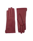 Guantes de piel Vivienne forrados con forro polar color vino