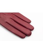Guantes de piel Vivienne forrados con forro polar color vino