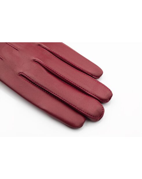 Vivienne Lederhandschuhe, gefüttert mit tiefem Weinvlies