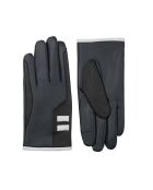 iTech Lederhandschuhe, gefüttert mit schwarz/marineblauem Fleece
