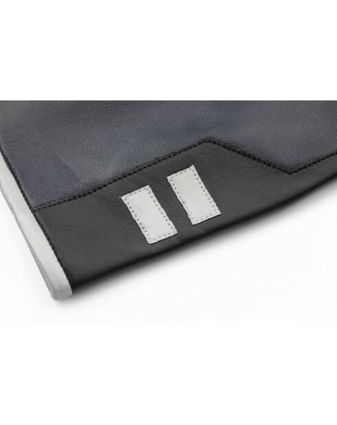 iTech Lederhandschuhe, gefüttert mit schwarz/marineblauem Fleece