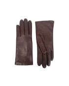 Victoire London Hellbraune Lederhandschuhe mit Kaschmirfutter