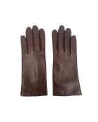 Victoire London Hellbraune Lederhandschuhe mit Kaschmirfutter