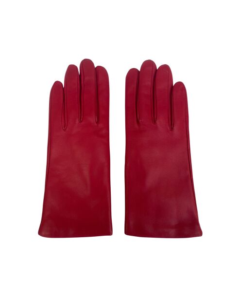 Victoire rote Lederhandschuhe mit Kaschmirfutter