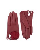 Guantes de piel Bella forrados con cupro color vino intenso