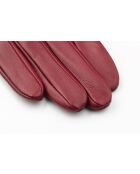 Guantes de piel Bella forrados con cupro color vino intenso