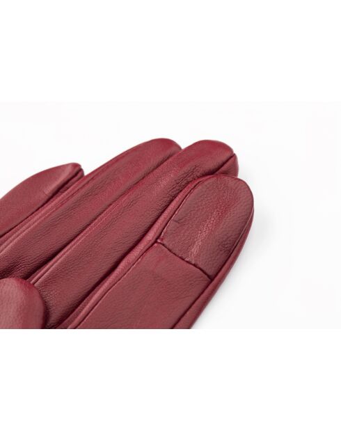 Guantes de piel Bella forrados con cupro color vino intenso