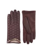 Lucy leren handschoenen gevoerd met vino cashmere