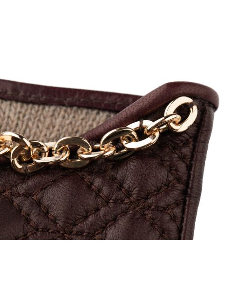 Lucy leren handschoenen gevoerd met vino cashmere